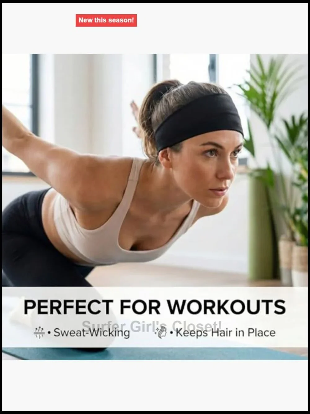 Non Slip Soft Wide Headbands - Sweat Wicking Stretchy for Yoga & Workouts